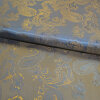 Futterstoff Jacquard Paisley 40 mm stahlblau-orangegold;...