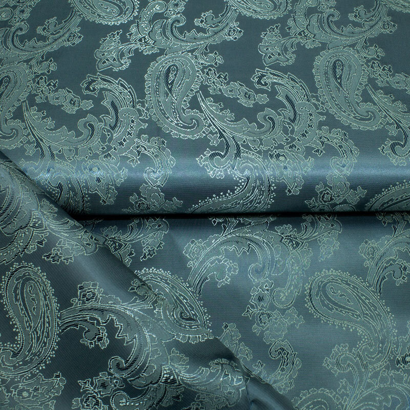 Futterstoff Jacquard Paisley 40 mm graupetrol;  Design 235-F167 Fb. 019