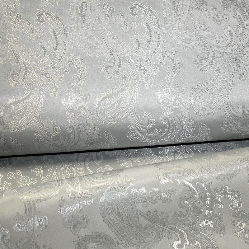 Futterstoff Jacquard Paisley 40 mm stahlgrau; Design 235-F167 Fb. 005