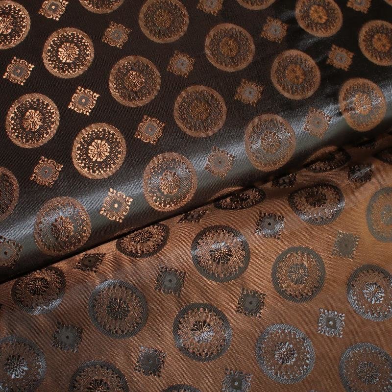 Futterstoff Jacquard Ornamente 20 mm rehbraun-dunkelbraun; 234-F9535 Fb. 001