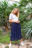 Modestoffe Chiffon-Plissee marine Punkte (Rock)