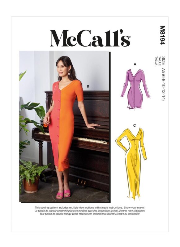 McCALLS Schnittmuster Damen Kleid mit Knopfleiste AUSSORTIERT - 11 / 2023