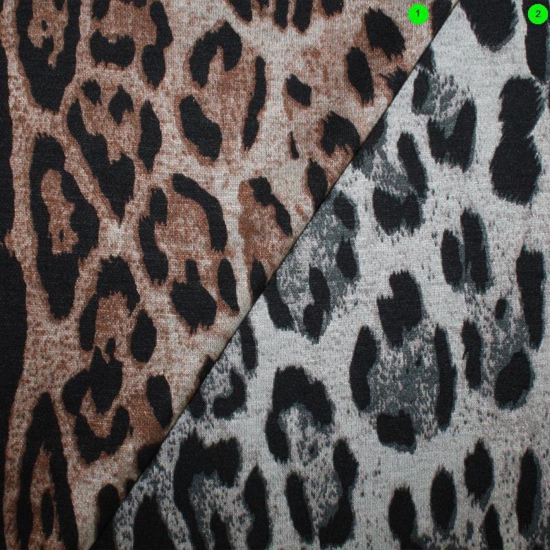 Winterjersey Animal Print 02 grau