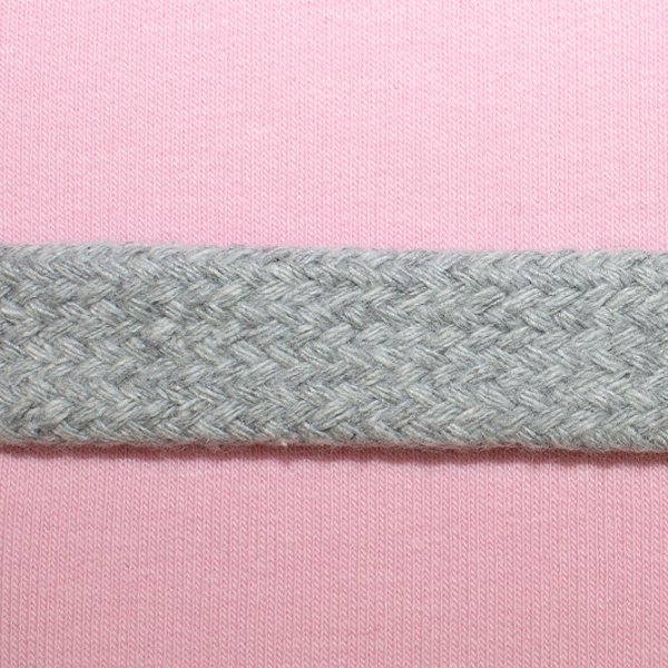 Flachkordel Baumwolle 18 mm in 10 Farben 03 hellgrau