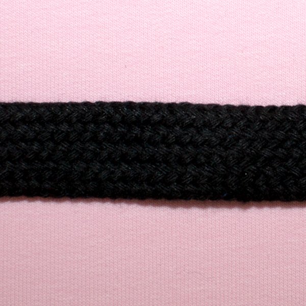 Flachkordel Baumwolle 18 mm in 10 Farben 05 schwarz