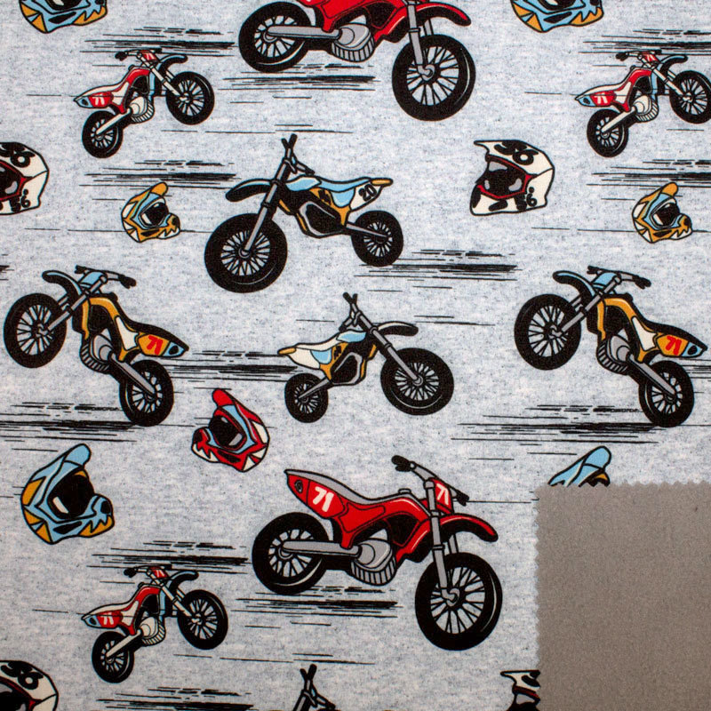 Softshell bedruckt Motocross graublau