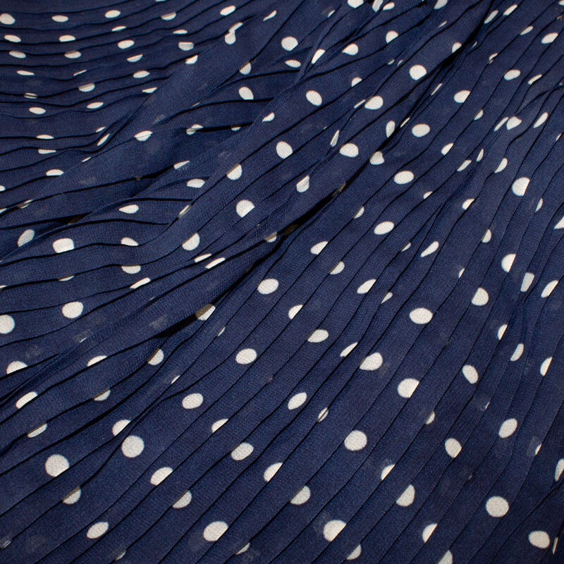Chiffon-Plissee marineTupfen