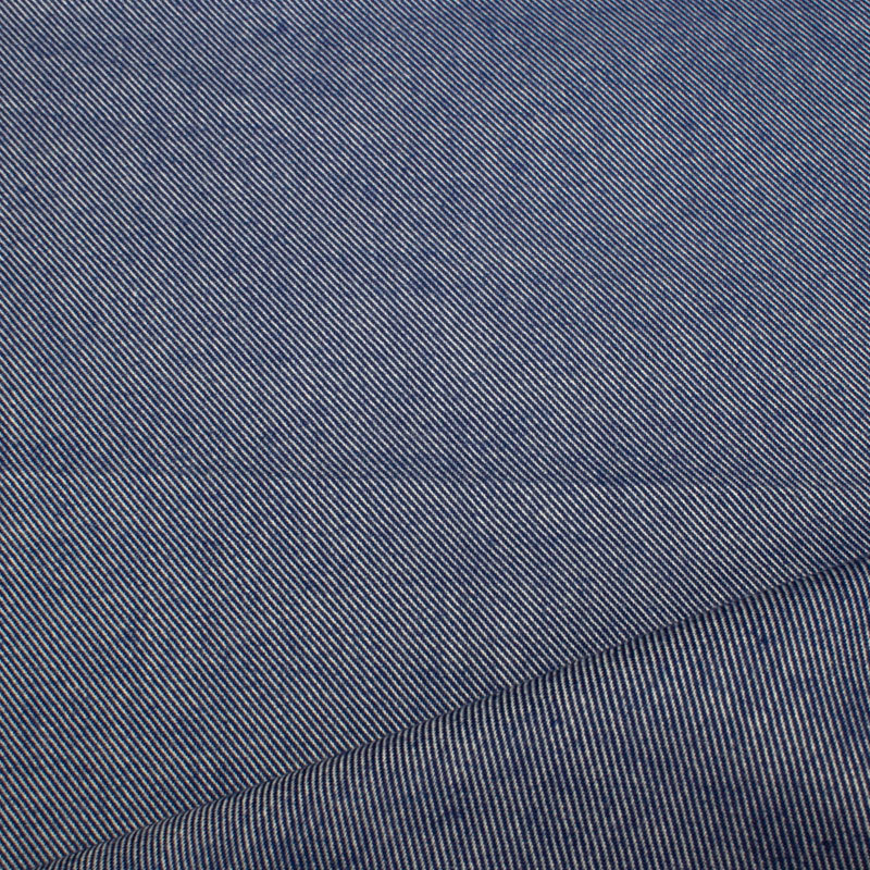 Hochwertiger Hemden Flanell ÖkoTex 02 jeansblau-weiß