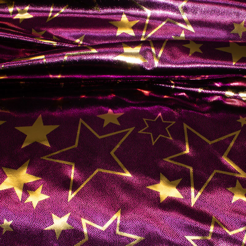 Folie Weihnachten Sterne lila-gold