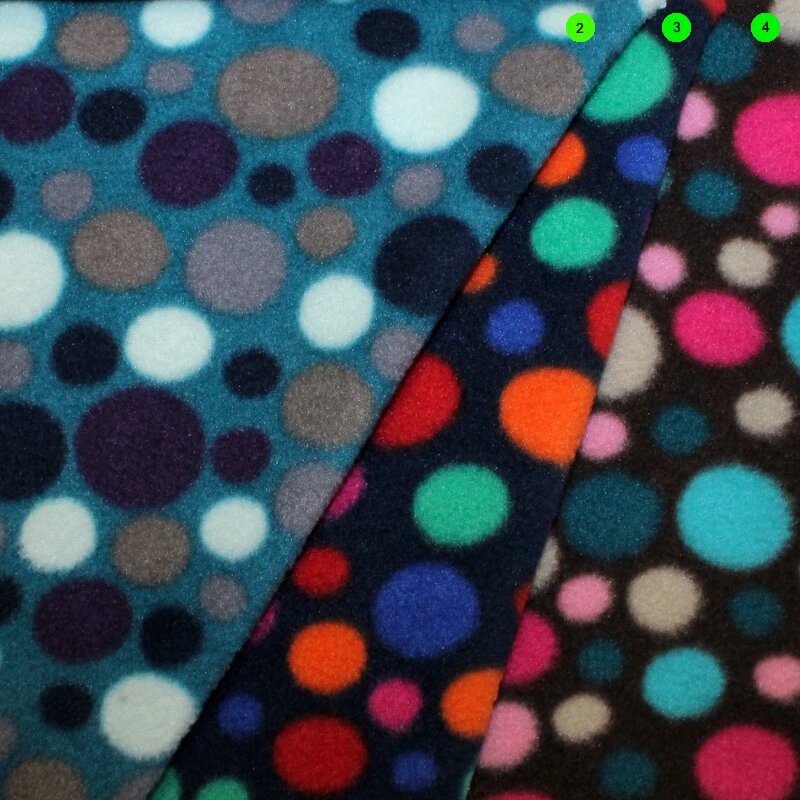 Anti Pilling Fleece DruckTupfen groß 03 dunkelblau