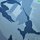 Elastischer Baumwoll-Canvas Camouflage Druck 04 hellblau-marine