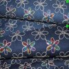 Jeans Pailletten Stickerei Blumen 02 blau