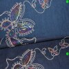 Jeans Pailletten Stickerei Schmetterling 02 dunkelblau