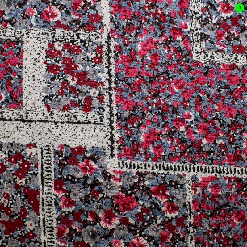 Jerseystoffe bedruckt, Blumen 03 rot
