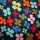 Jerseystoffe bedruckt Blumen, ÖkoTex 04 dunkelblau