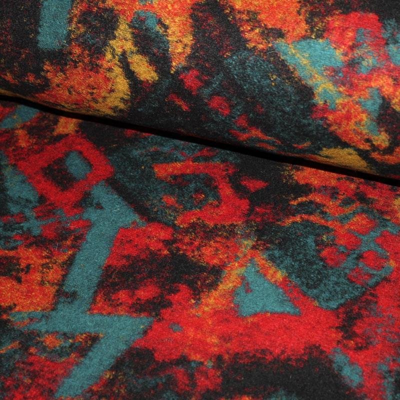 Walk-Jacquard Graffiti in 3 Farben 01 grün