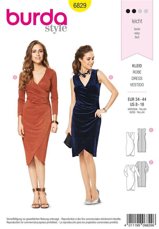 Burda Schnittmuster Damen Kleid Gr. 34 - 44