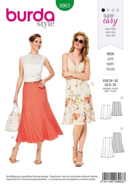 Burda Schnittmuster Damen Rock Gr. 34 - 50
