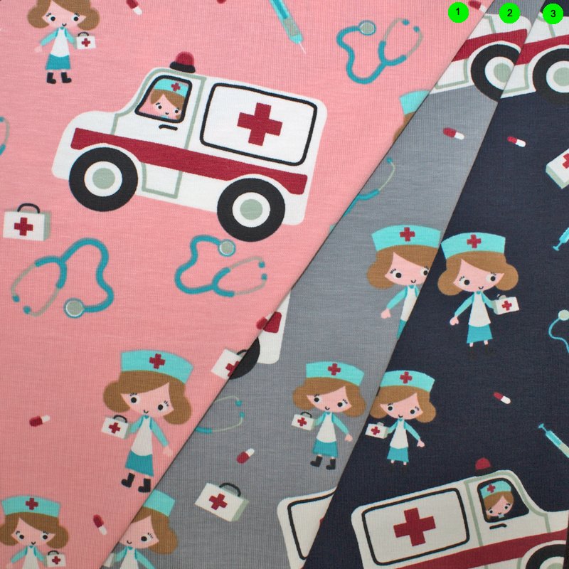 Baumwolljersey Krankenwagen 03 nachtblau