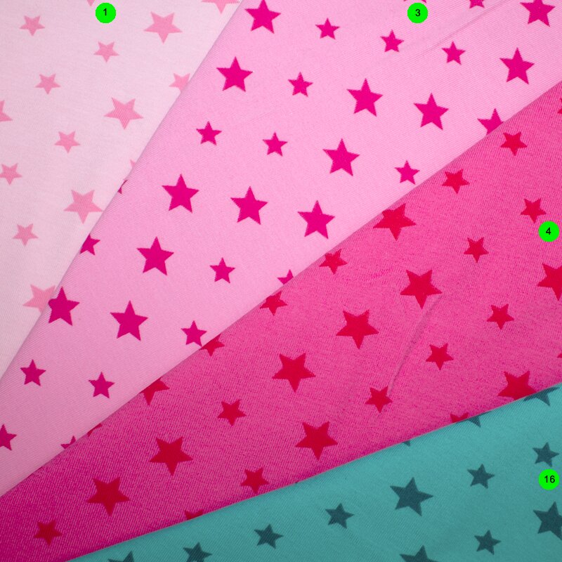 Baumwolljersey Sterne  04 pink
