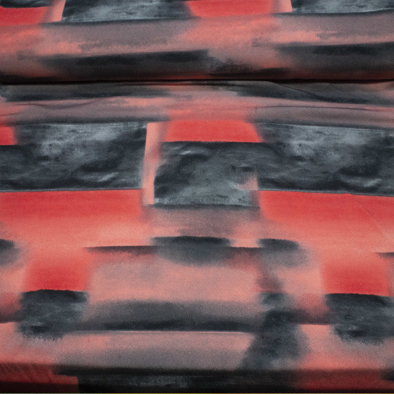 PL Jersey bedruckt ÖkoTex 03 rot-taupe