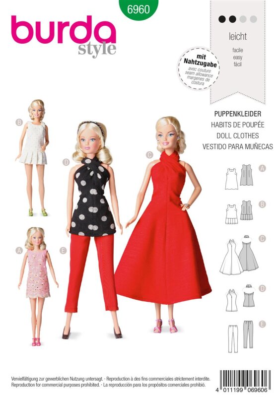 Burda Schnittmuster Puppenkleider