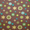 Baumwolljersey Muster Blumen 05 braun