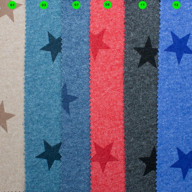 Sweatstoffe melange Serie Sterne 11 dunkelgrau
