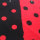 Satin angeraut und bedruckt 02 rot schwarz
