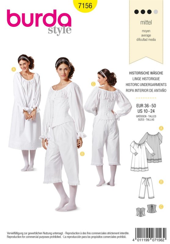 Burda Schnittmuster Damen Wäsche Gr. 36 - 50