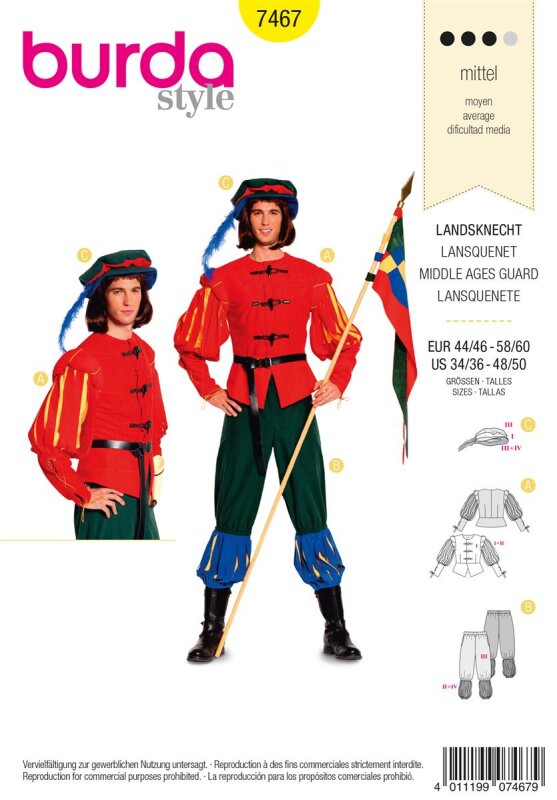 Burda Schnittmuster Herren Kostüm Gr. 44 - 60