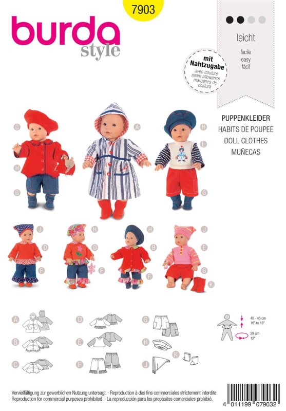 Burda Schnittmuster Puppenkleider