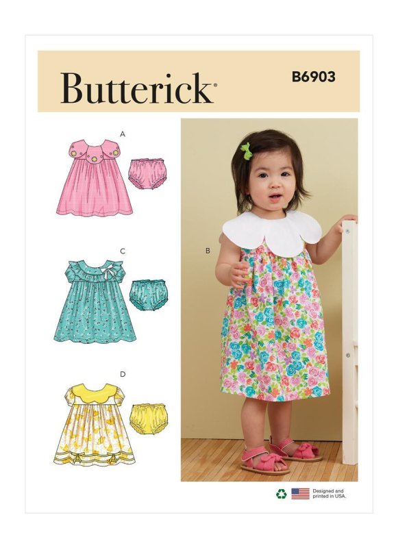 Butterick Schnittmuster Babykleid und Höschen 