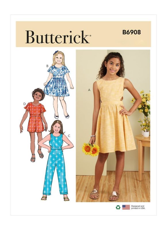 Butterick Schnittmuster Kleid, Overall und für Mädchen