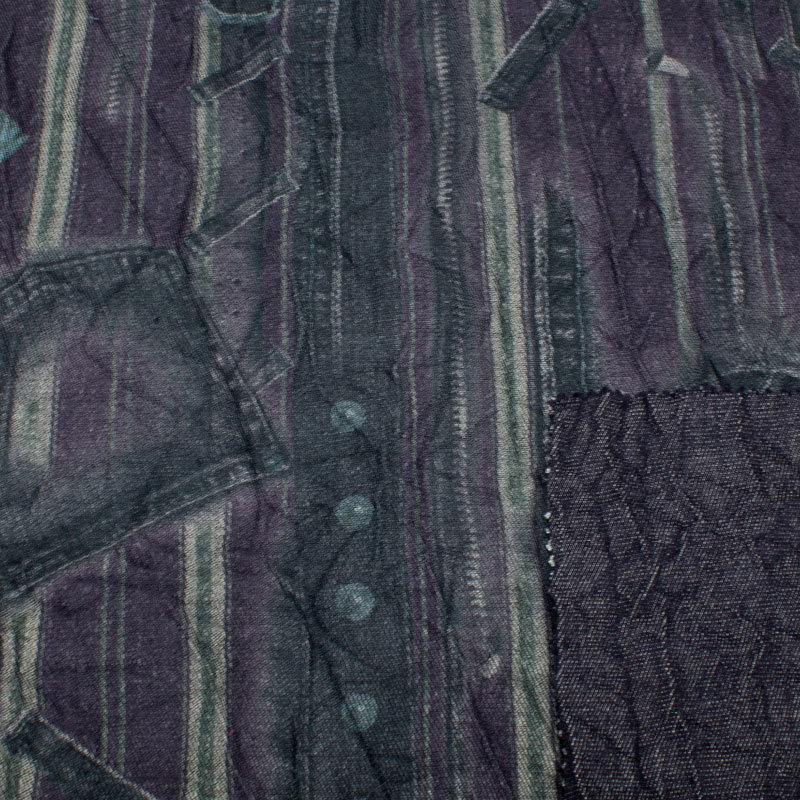 Stretch Jeans gecrasht Doubleface 05 lila-dunkelblau