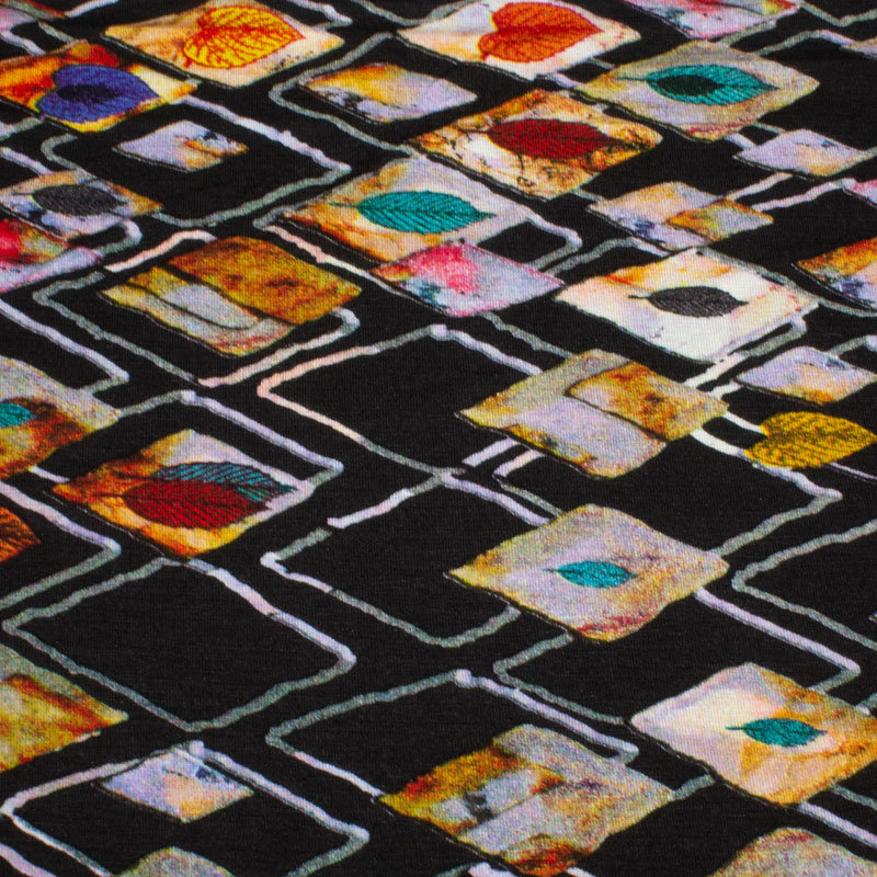 Jersey Viskose DIGI Druck 03 schwarz