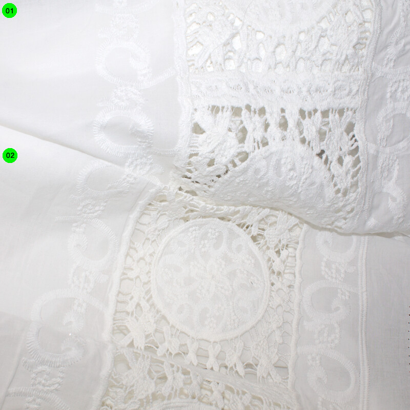 Baumwoll-Voile mit einseitiger Stickerei-Bordüre 23 cm 01 weiß