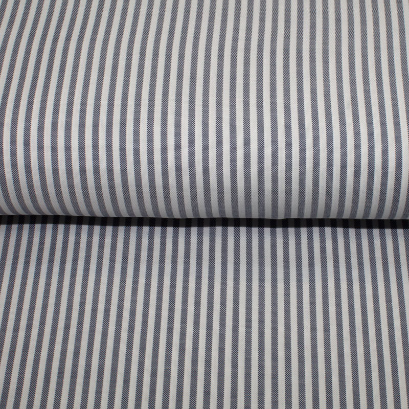 Hochwertiger Hemdenstoff Streifen grau-weiß 3 mm