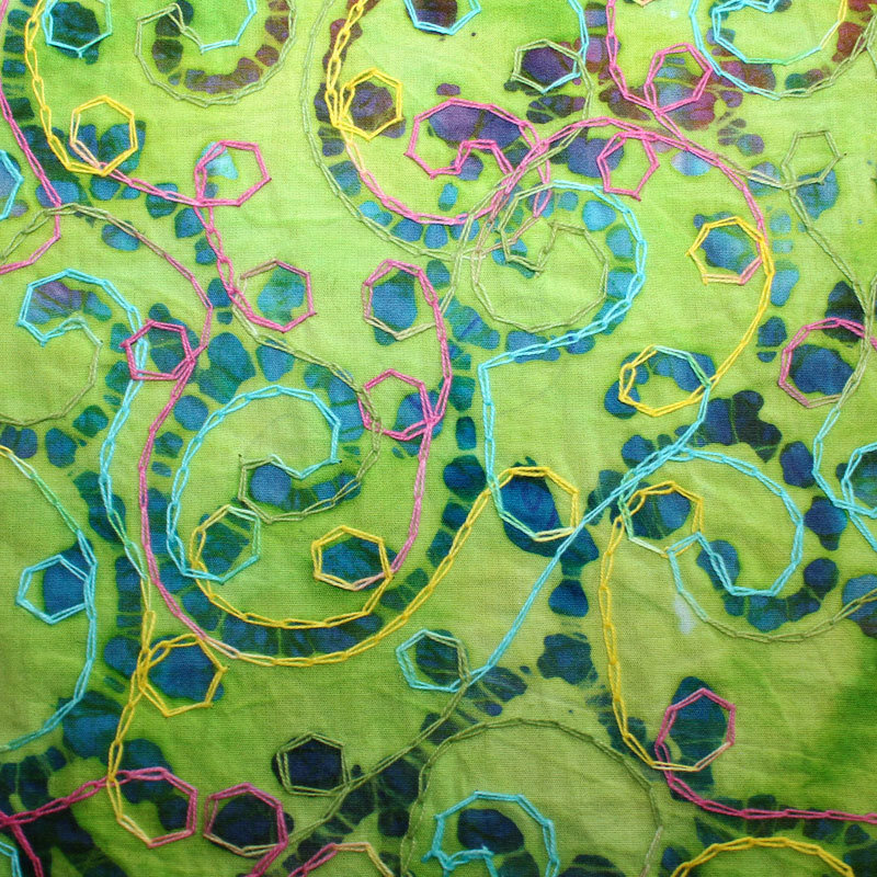 Baumwollstoff Batik Patchwork Handarbeit 04 limette