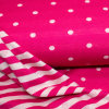 Feine Doubleface Jersey pink Streifen-Tupfen