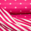 Feine Doubleface Jersey pink Streifen-Anker
