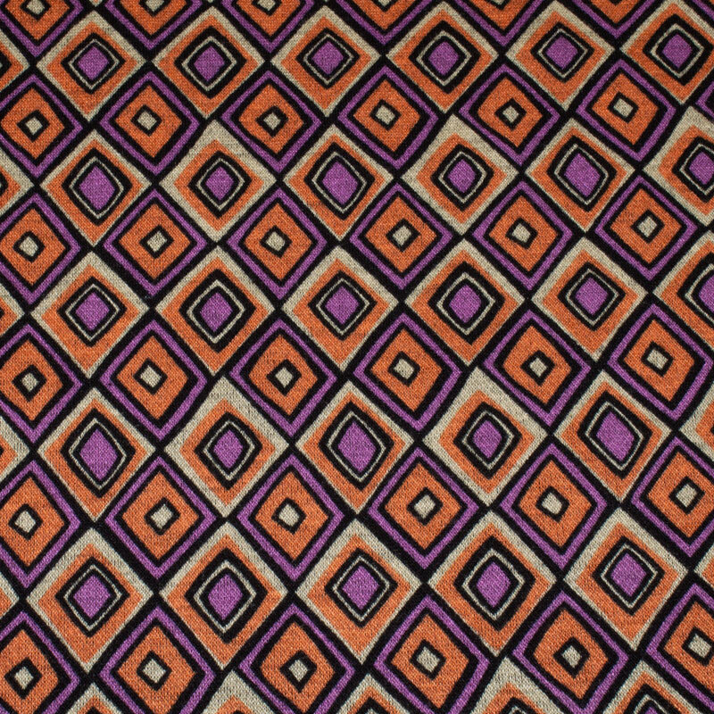 Winterjersey "DIGI" Druck Rauten ÖkoTex 02 violett-orang