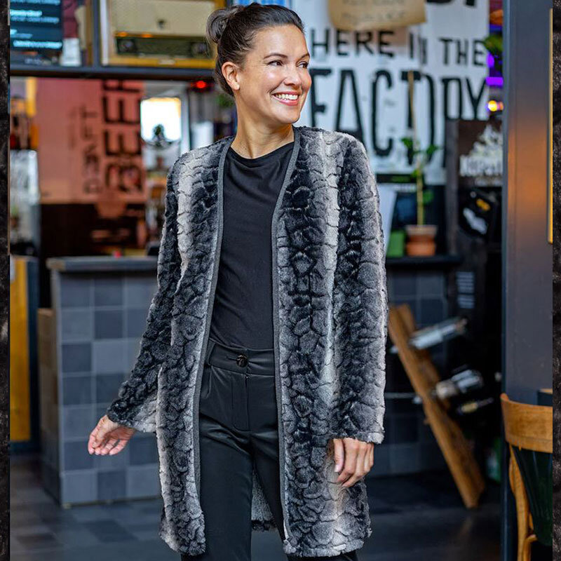 Modestoffe Fellimitat geprägt  (Cardigan) ÖkoTex