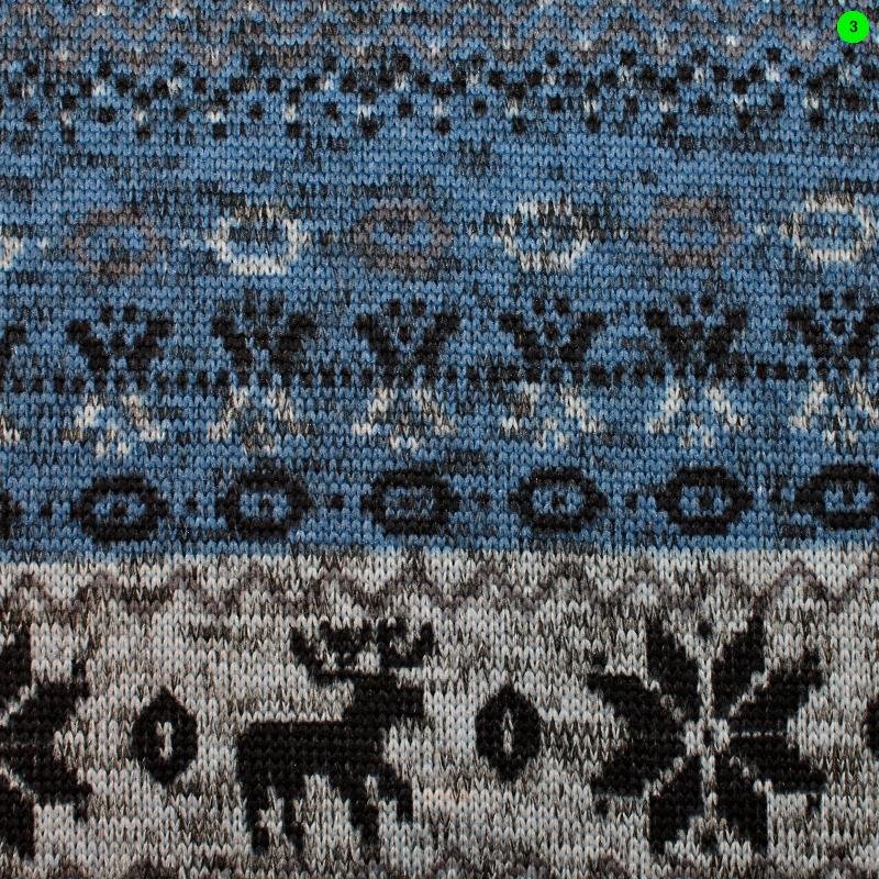 Winter Strickstoff angeraut Hirsch 03 jeansblau