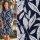Modestoffe Viskose Crepe Blätter dunkelblau (Kleid) ÖkoTex