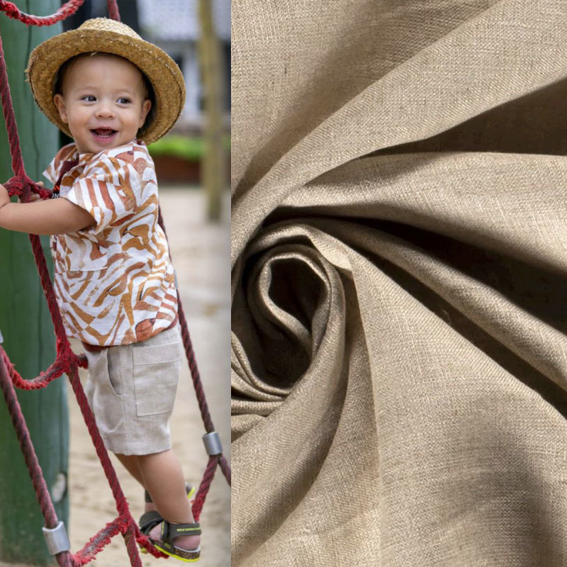 Modestoffe Leinenmischgewebe beige (Shorts) ÖkoTex