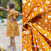 Modestoffe Baumwoll-Viskose Tupfen ocker (Kleid)