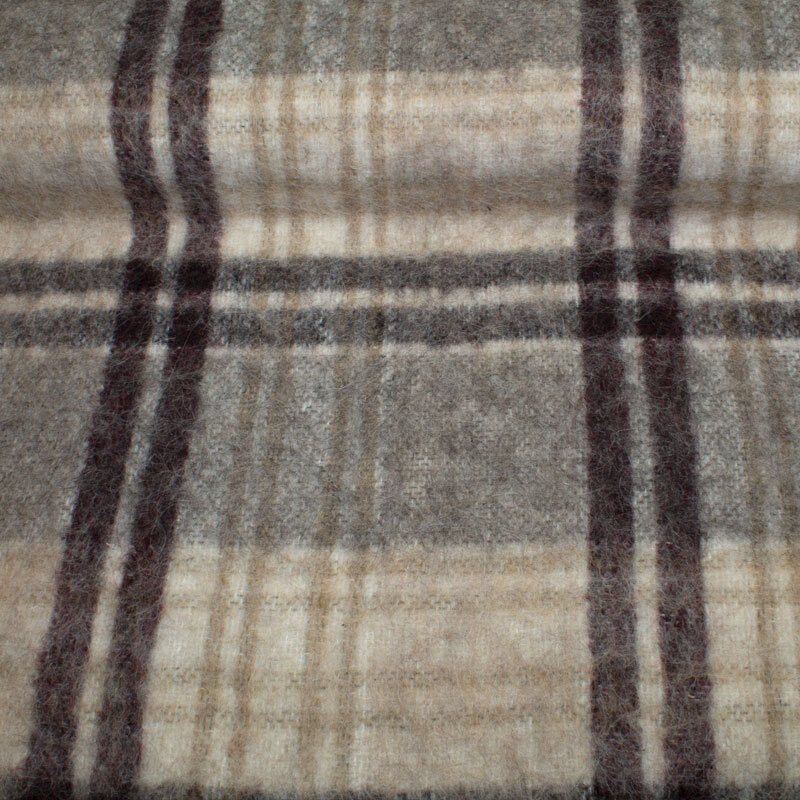 Mohair Karo beige-braun