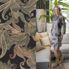 Modestoffe Suede Wild-Imitat, Bedruckt Paisley, schwarz...