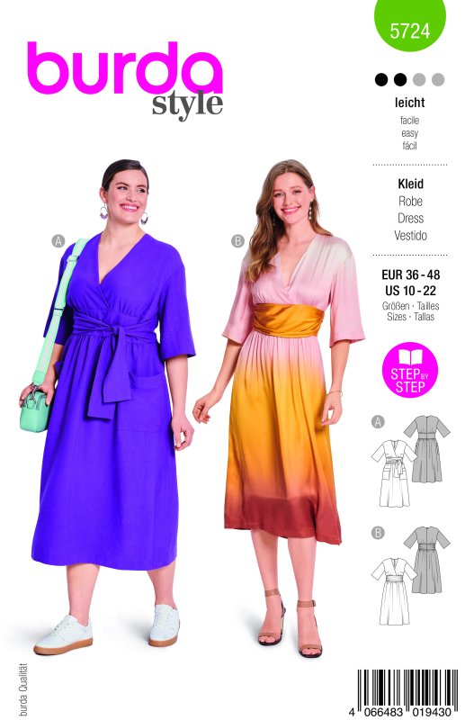 Burda Schnittmuster Damen Kleid Gr. 36 - 48